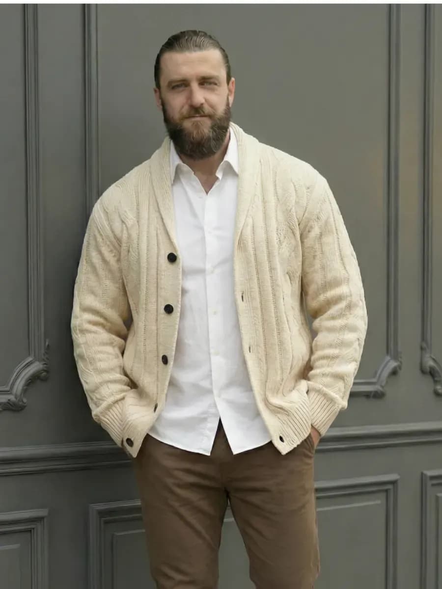 Кардиган теплый вязаный