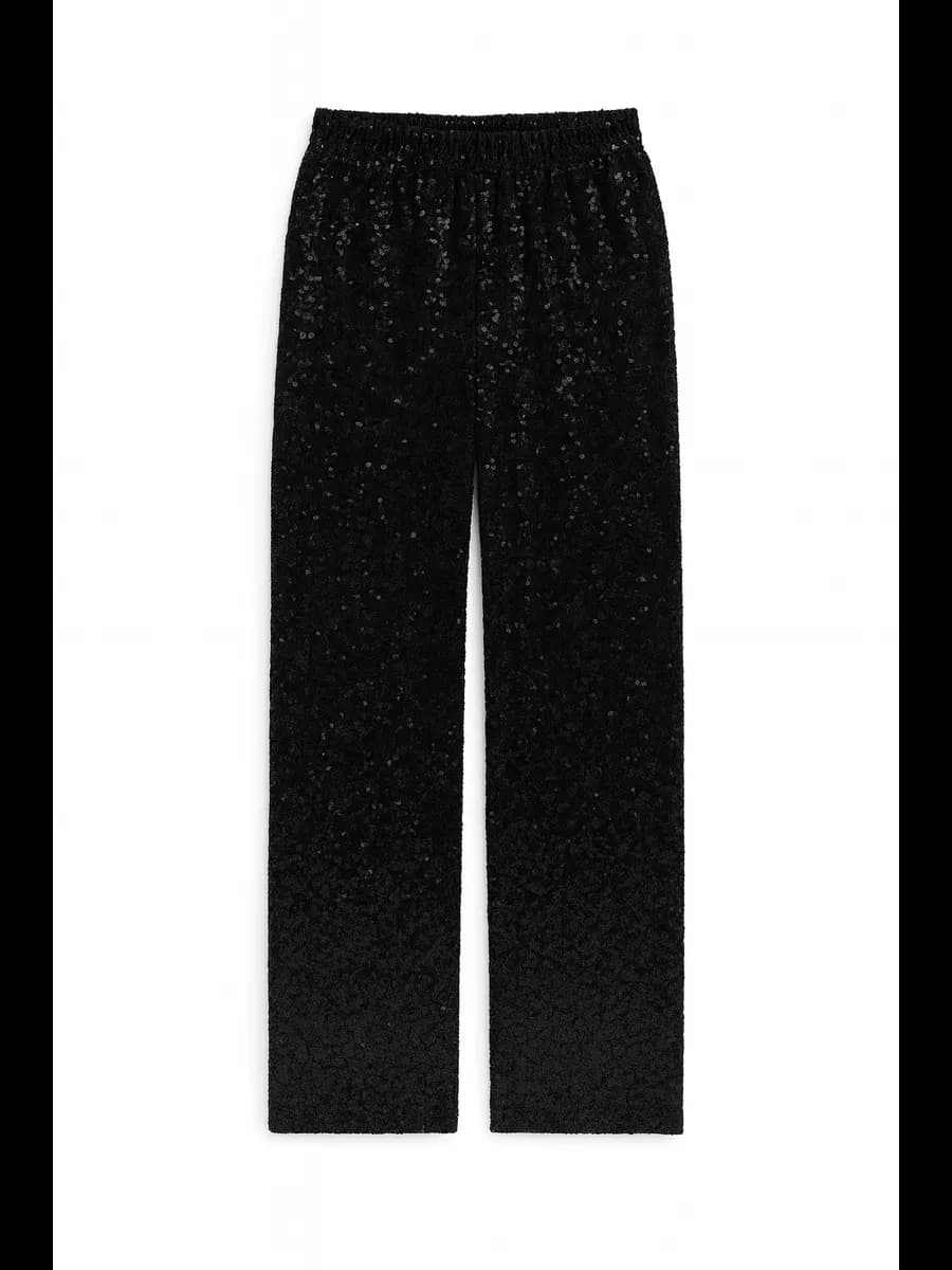 Брюки прямого кроя на резинке