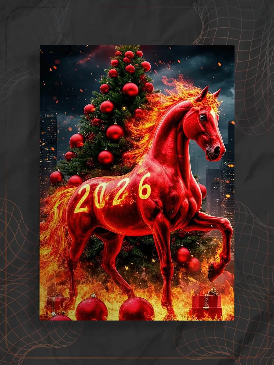 Постер "Новый год Огненной Лошади 2026"