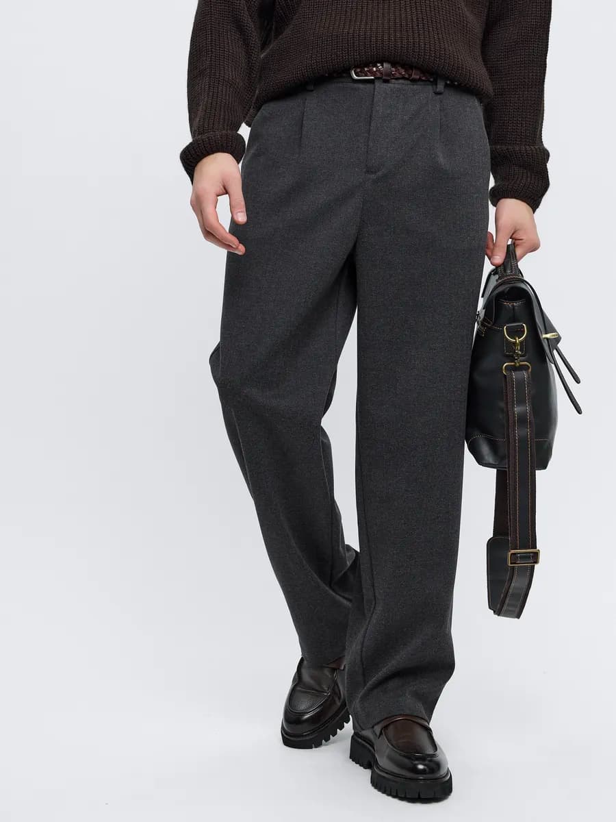 Брюки теплые мужские прямые классические