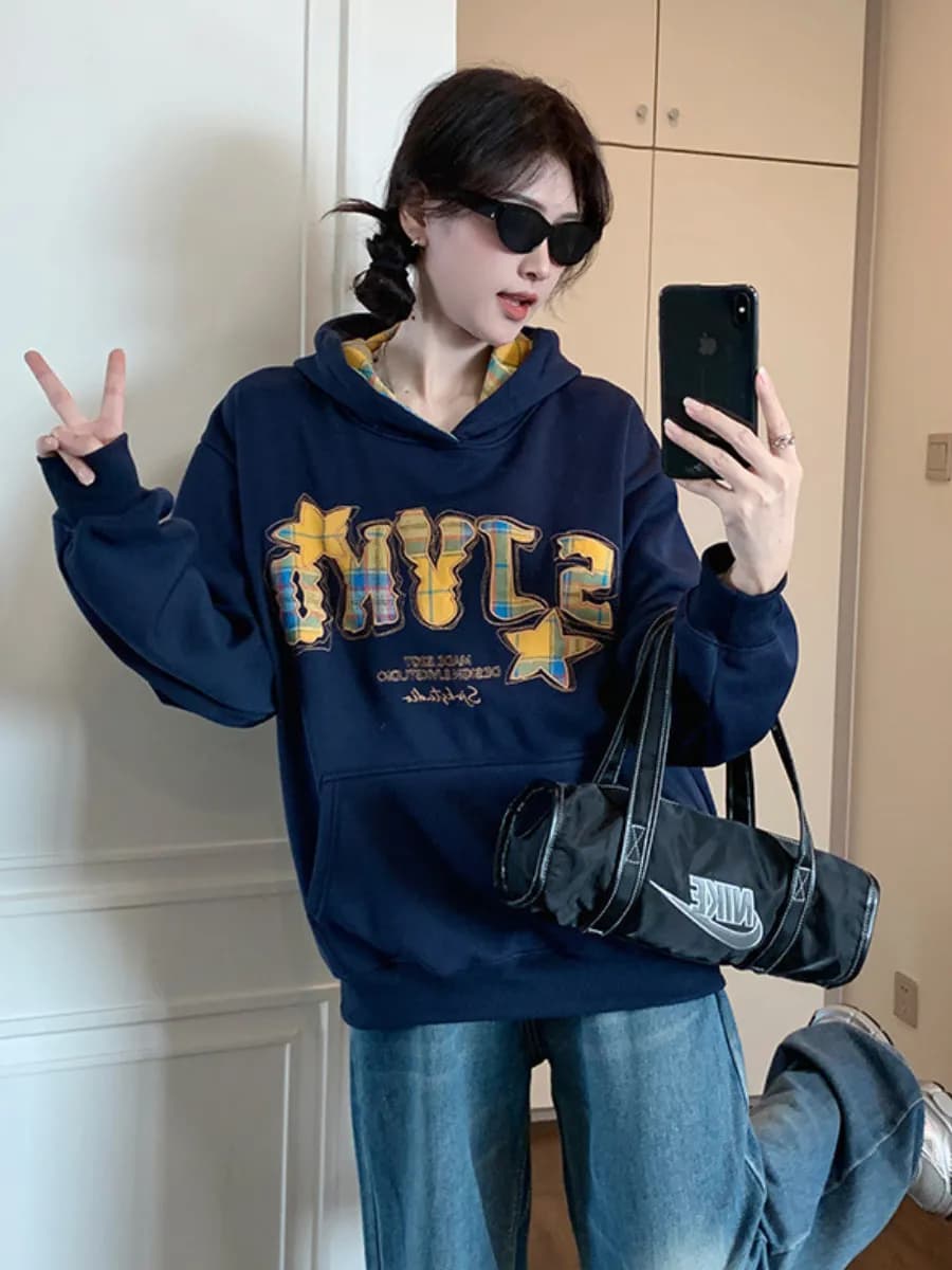 Худи оверсайз с капюшоном теплое