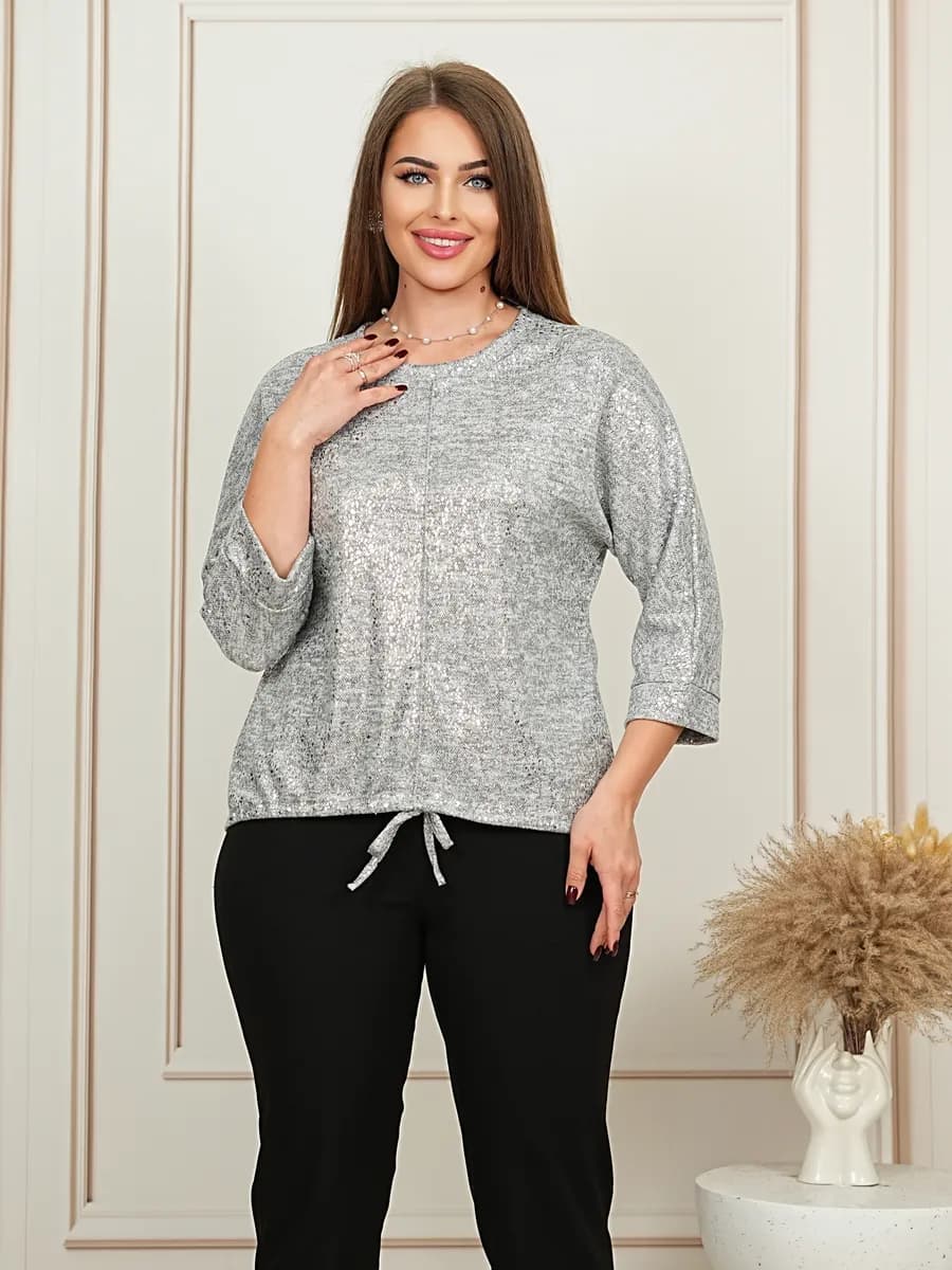 кофта нарядная больших размеров с люрексом