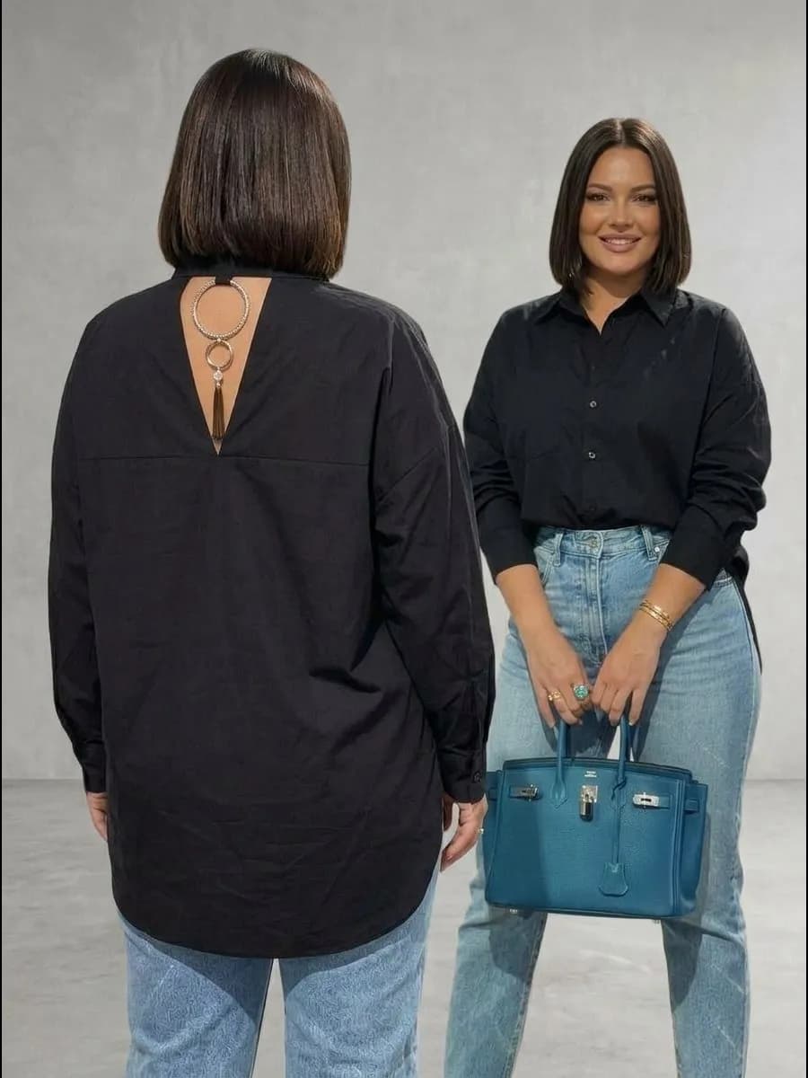 Рубашка черная oversize