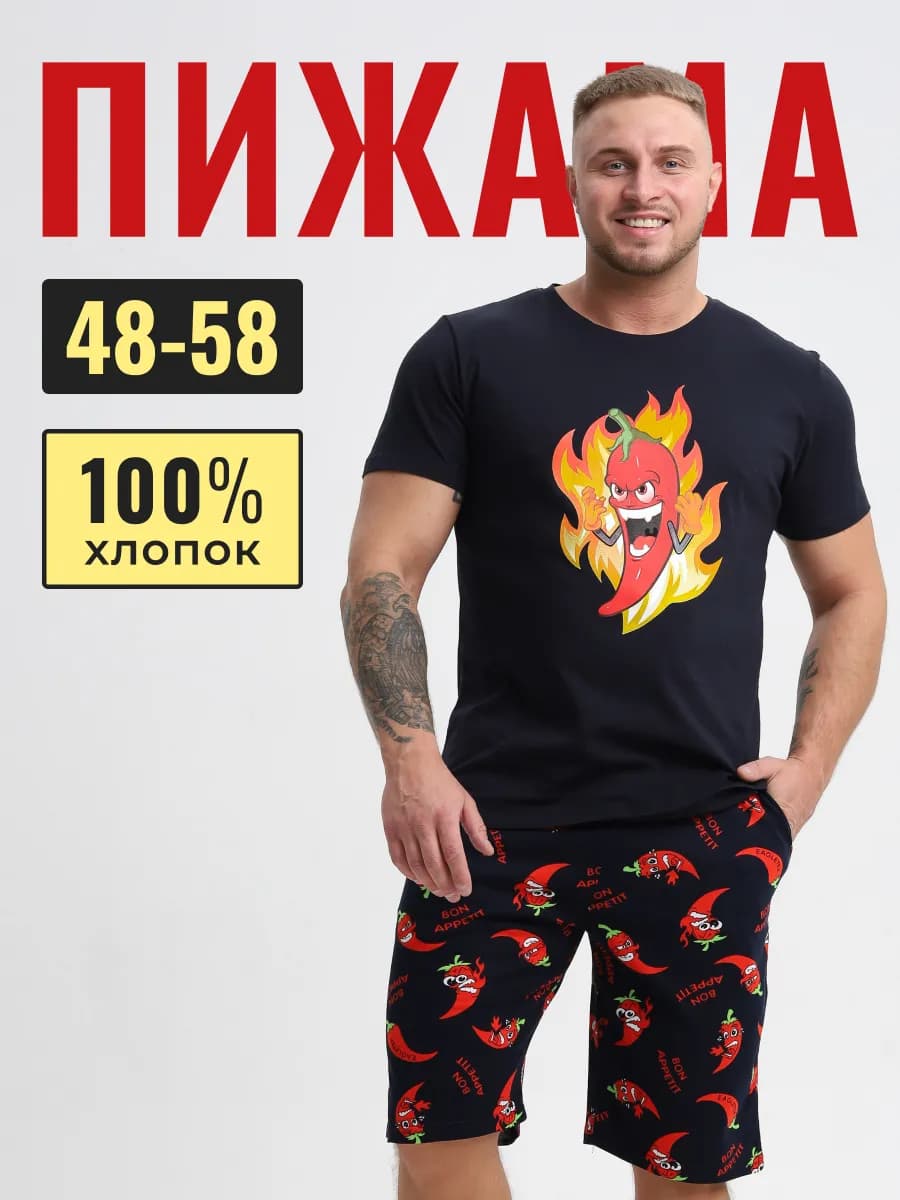 Пижама с шортами и футболкой