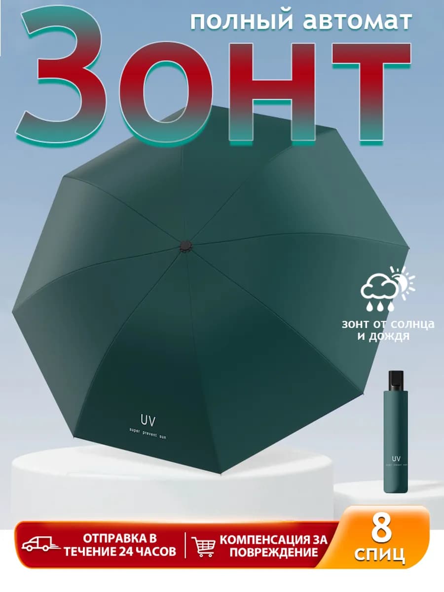 Зонт полный автомат антиветер складной