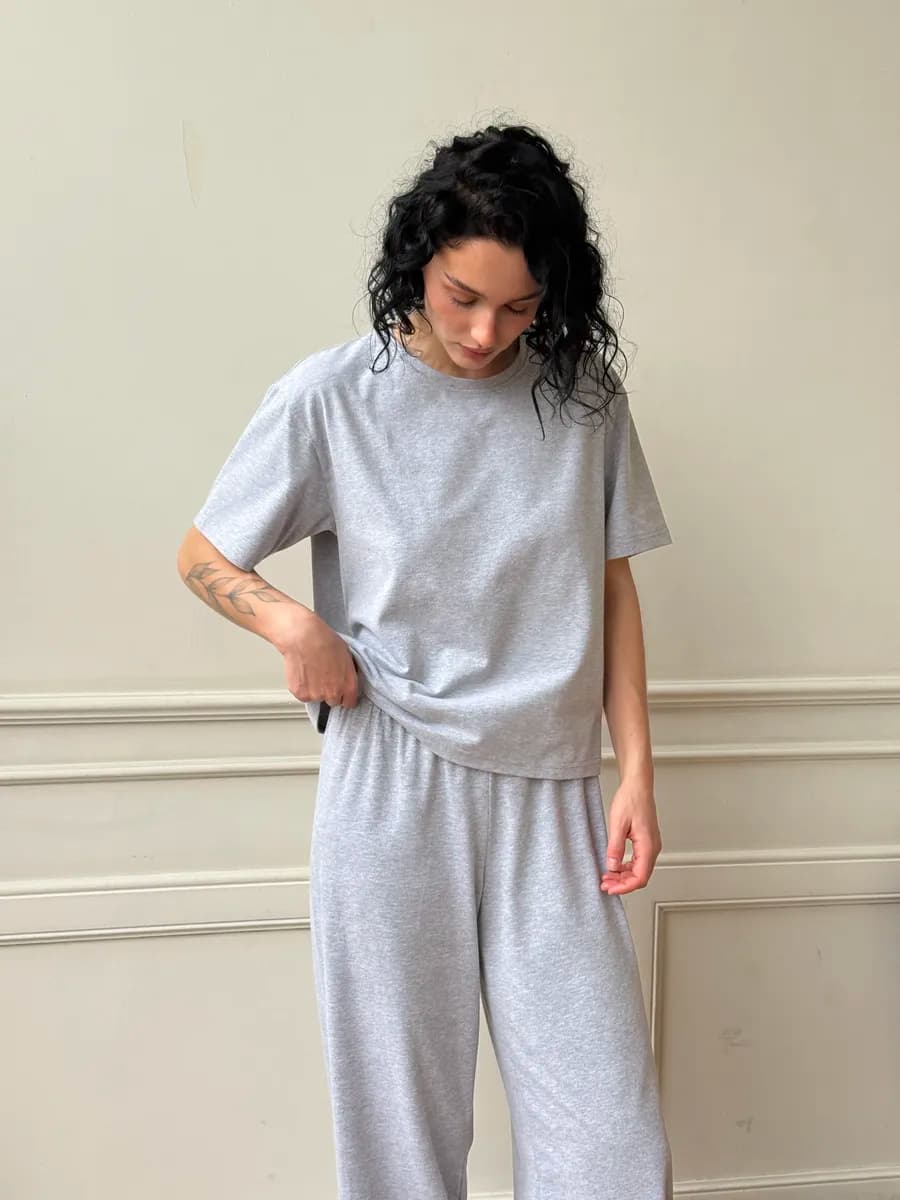 Пижама со штанами и футболкой домашний костюм трикотажный