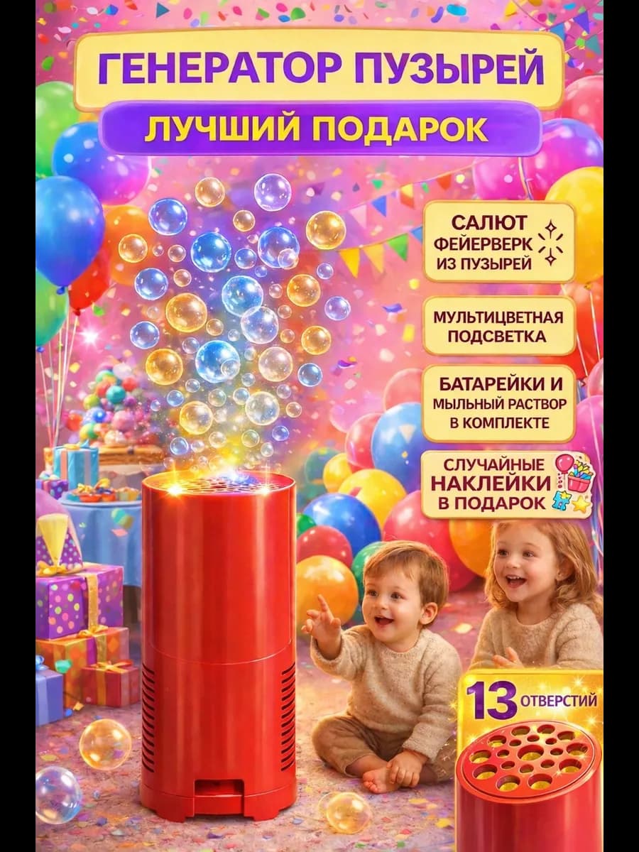 Генератор мыльных пузырей Фейерверк фонтан салют