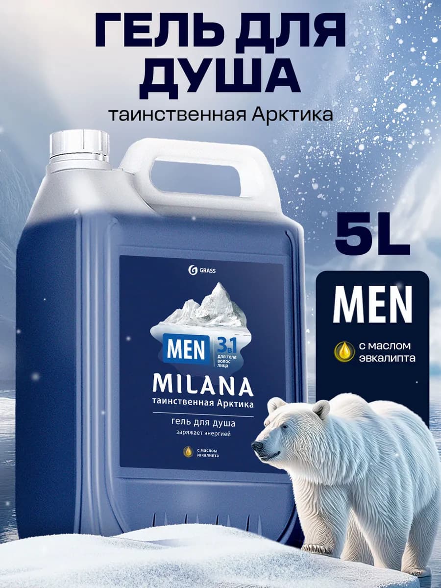 Подарок мужчине Гель для душа 5 литров Таинственная арктика - фото 1