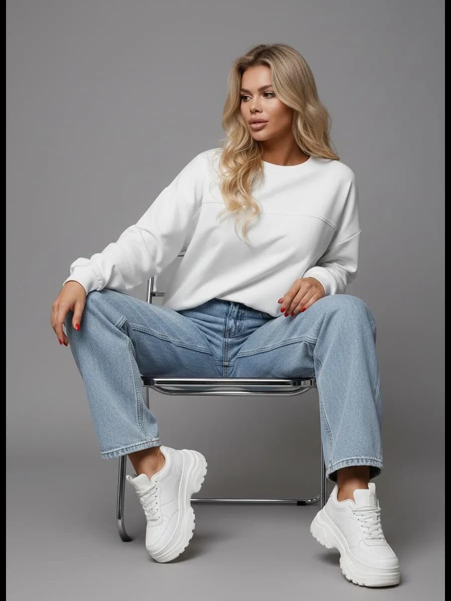 Свитшот у2к оверсайз укороченный без начеса