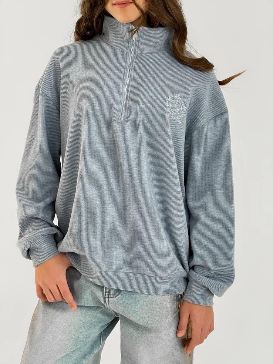 Джемпер школьный на молнии подростковый свитшот - фото 1