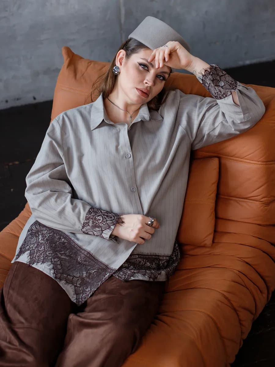 Рубашка в полоску большие размеры