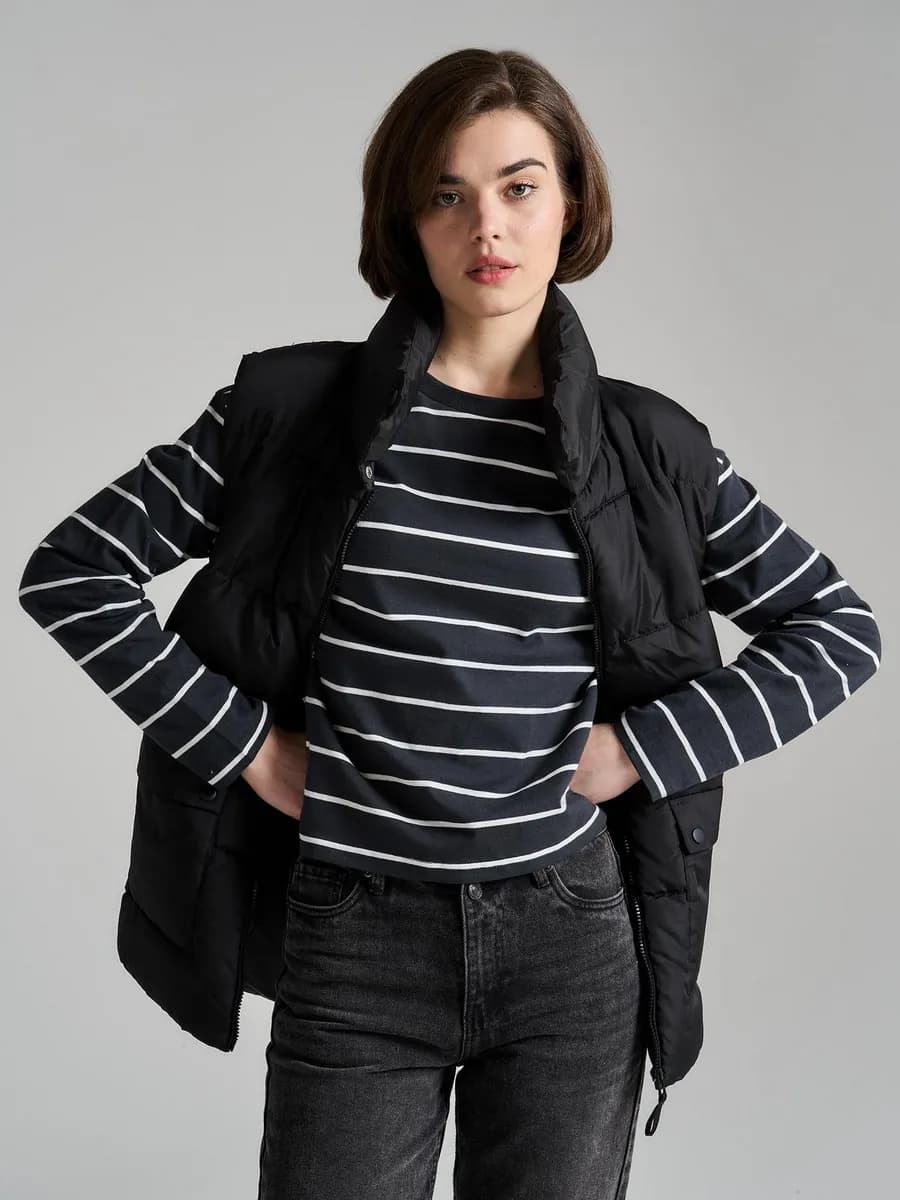 Лонгслив в полоску с длинным рукавом