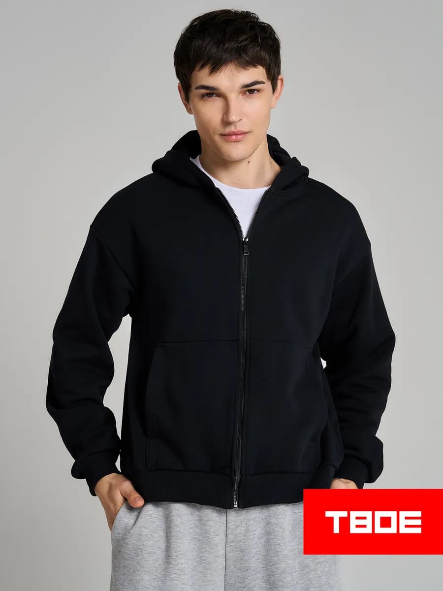 Утепленное zip-hoodie толстовка с начёсом