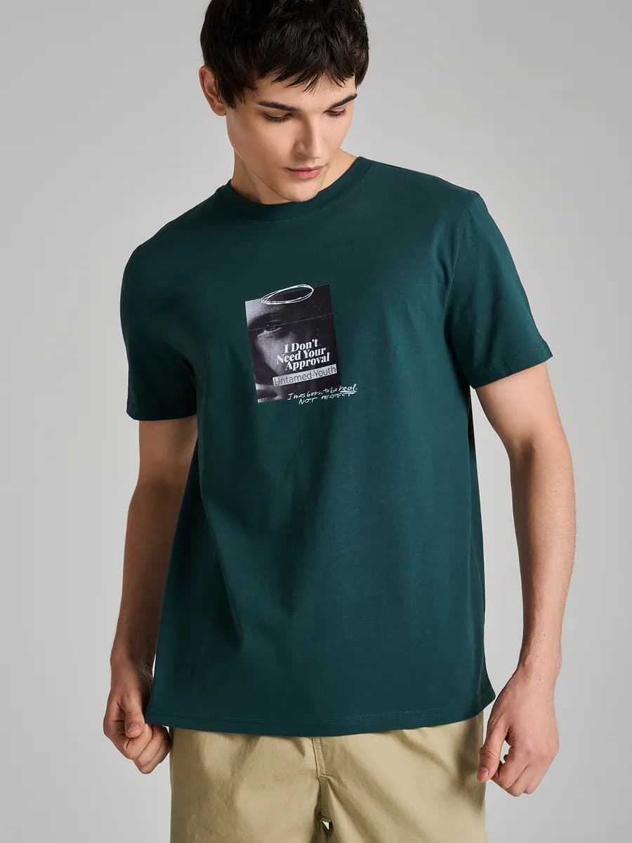 Футболка из хлопка с принтом - фото 1