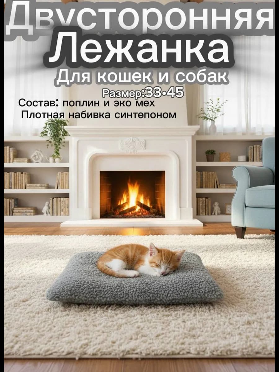Лежанка коврик для кошек и собак мелких пород