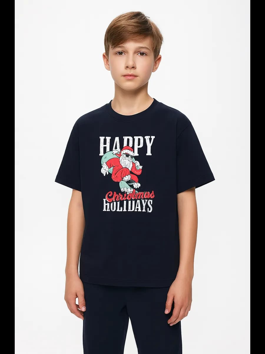 Футболка пижамная с принтом для мальчиков