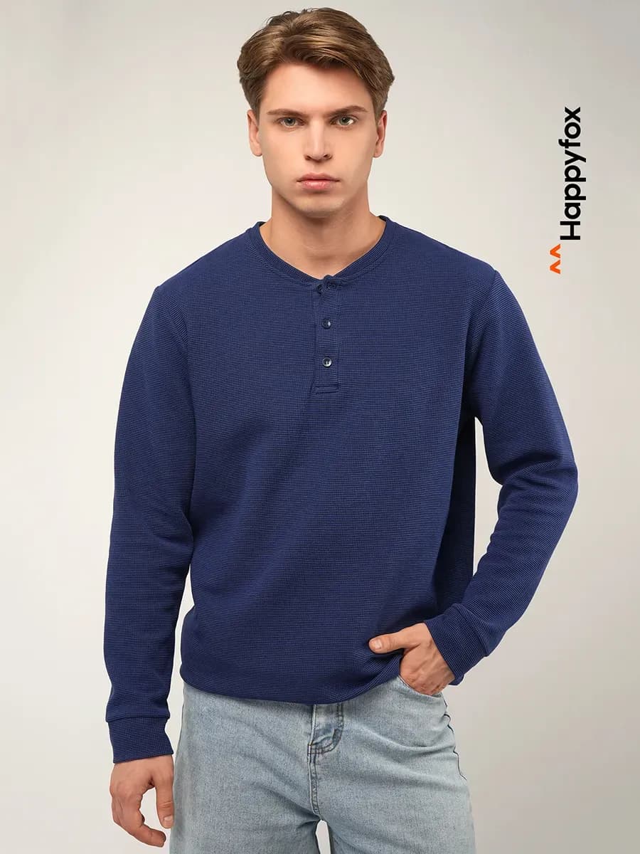 Лонгслив на пуговицах базовый