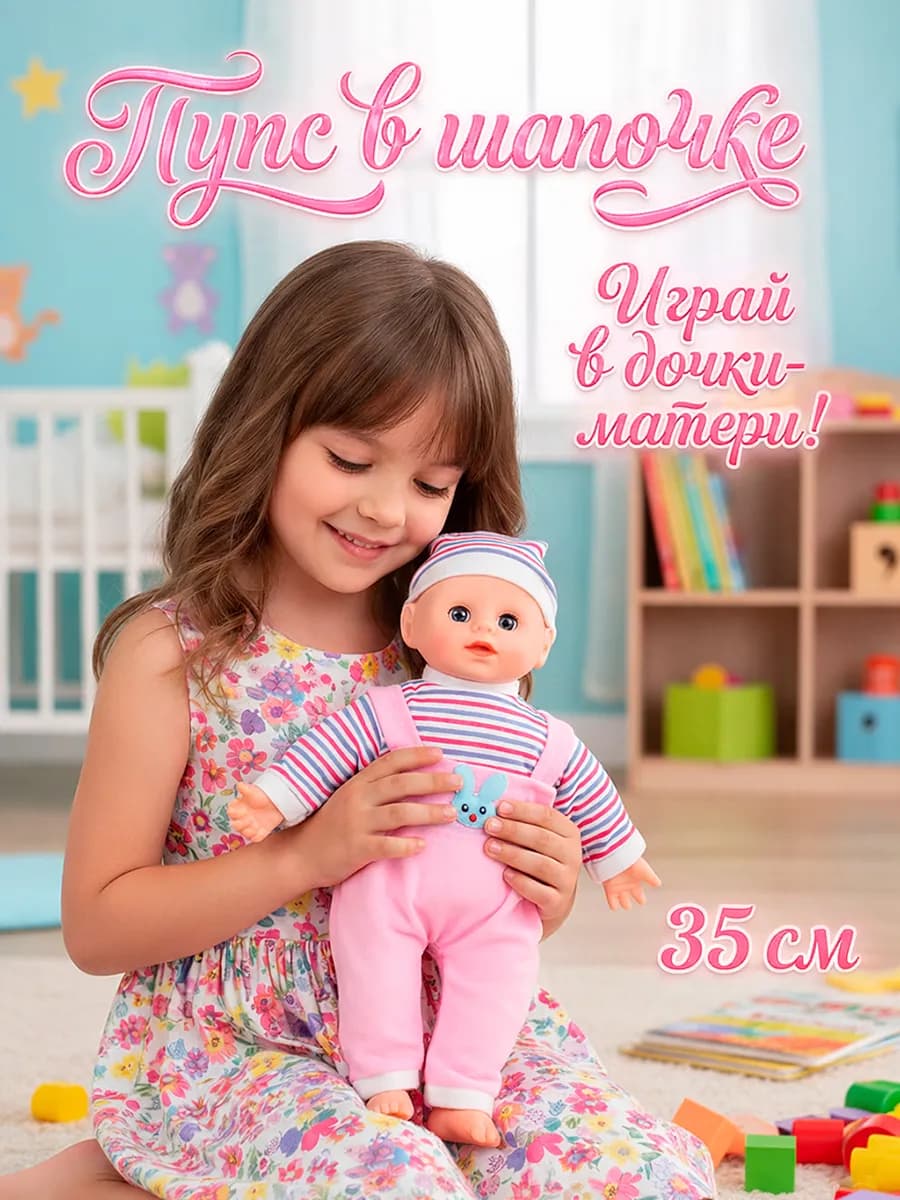 Мягкая кукла пупс новорожденный младенец со звуком