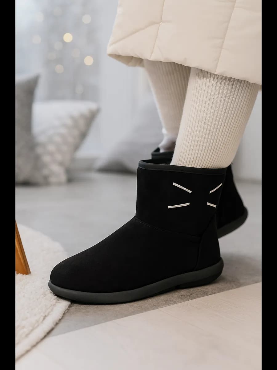 Ботинки угги зимние замшевые с мехом