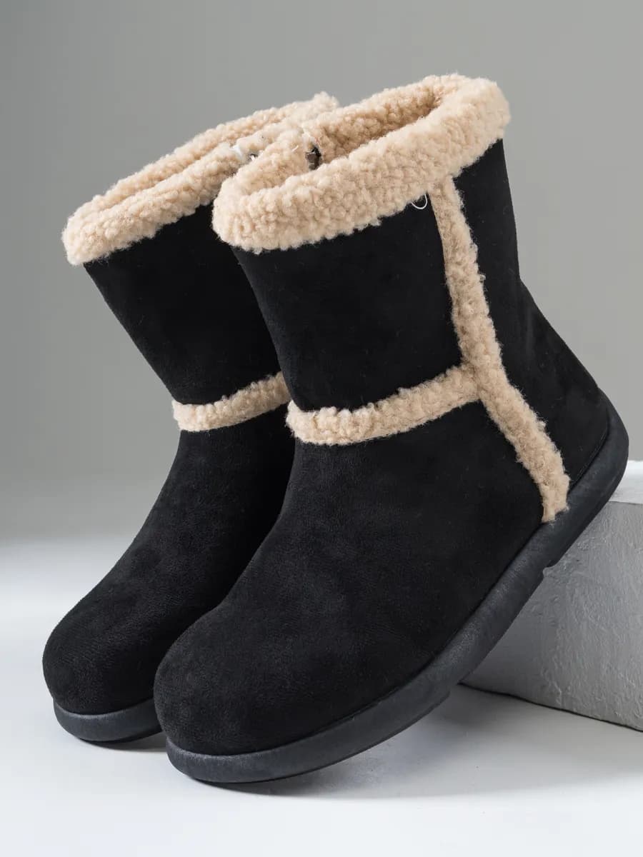 Ботинки угги зимние замшевые с мехом - фото 1