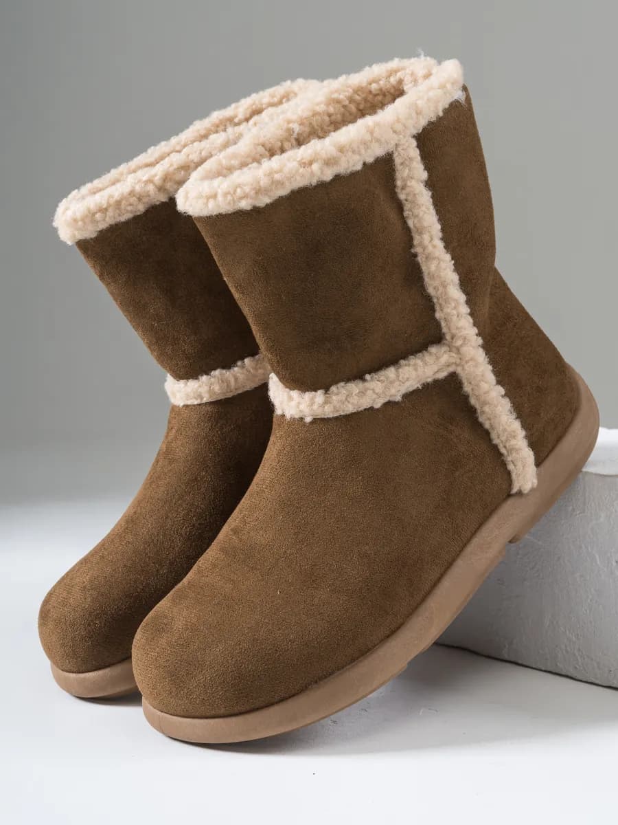 Ботинки угги зимние замшевые с мехом - фото 1