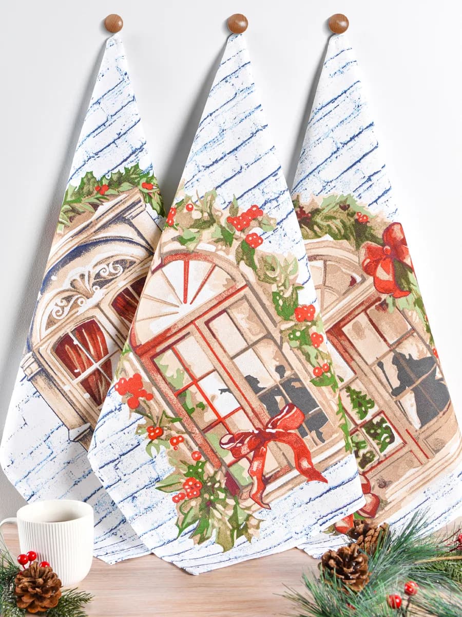 Полотенца кухонные 47х60см 3 шт рогожка