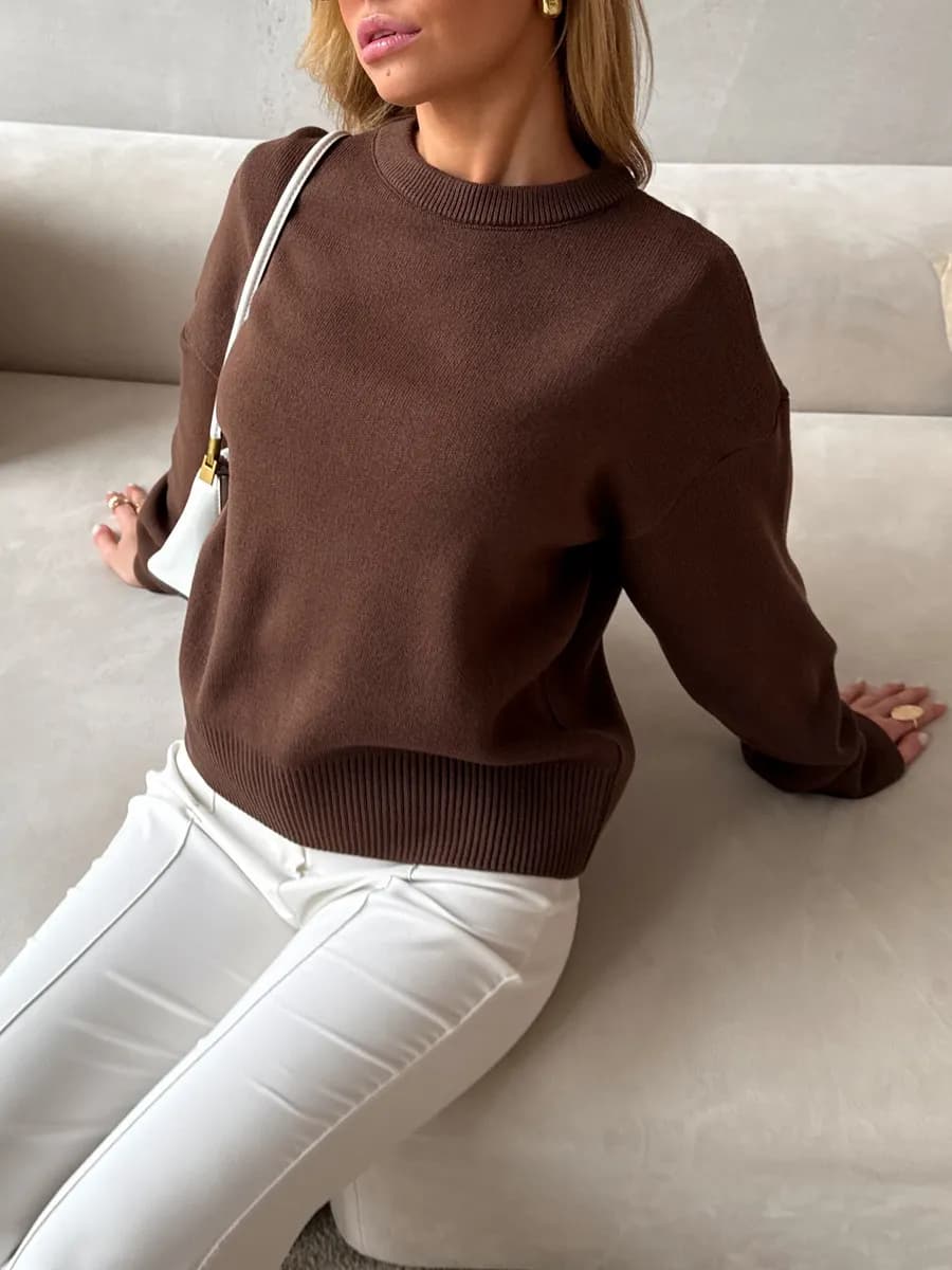 Джемпер женский тонкий оверсайз теплый