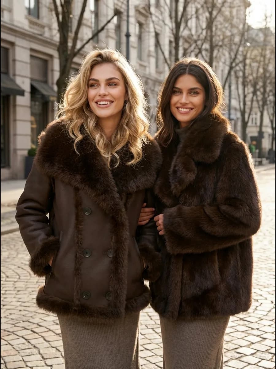 Шубка дубленка двухсторонняя искусственная зимняя