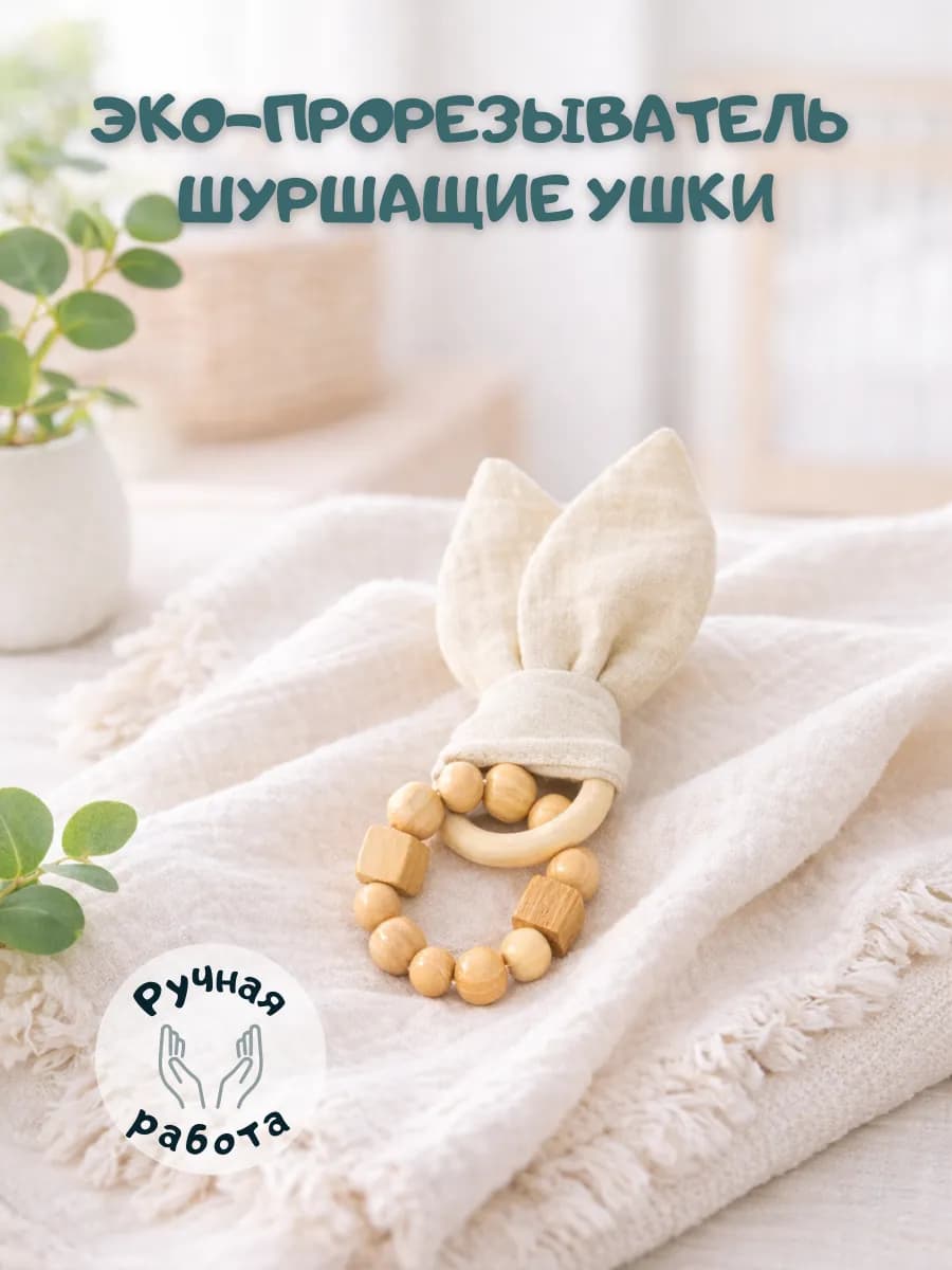 Набор деревянных погремушек для новорожденных