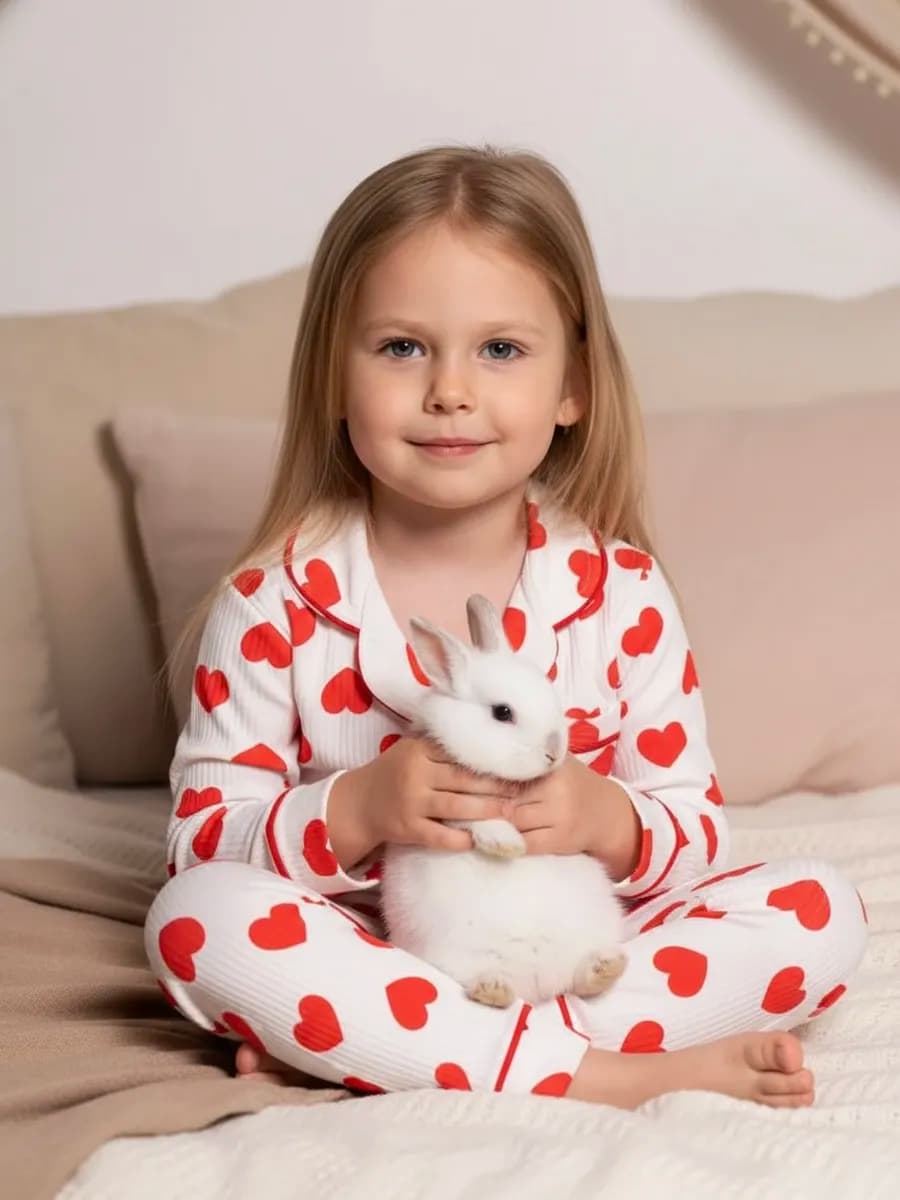 Пижама детская в рубчик со штанами хлопковая легкая