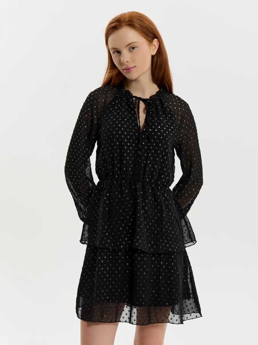 Платье мини приталенное