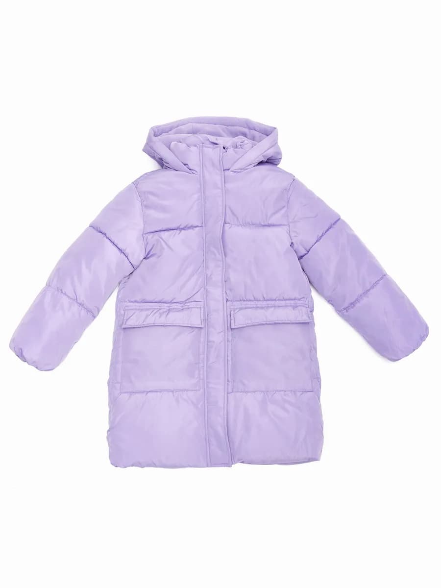 Куртка свободного кроя с капюшоном утеплённая