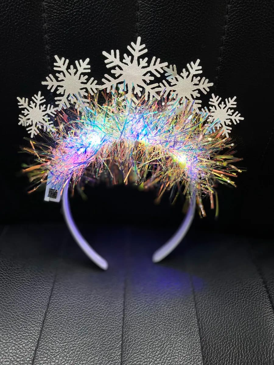 Ободок снежинка светящийся блестящий новогодний