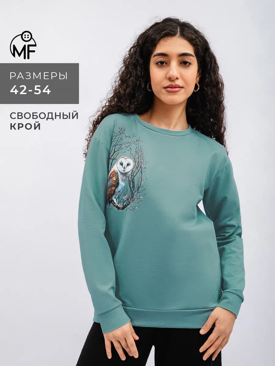 Теплый свитшот с принтом