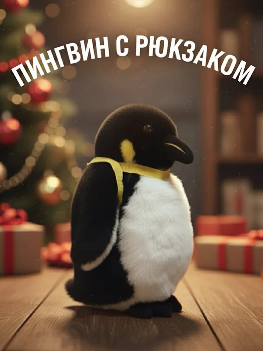 мягкая игрушка пингвин с рюкзаком 25см