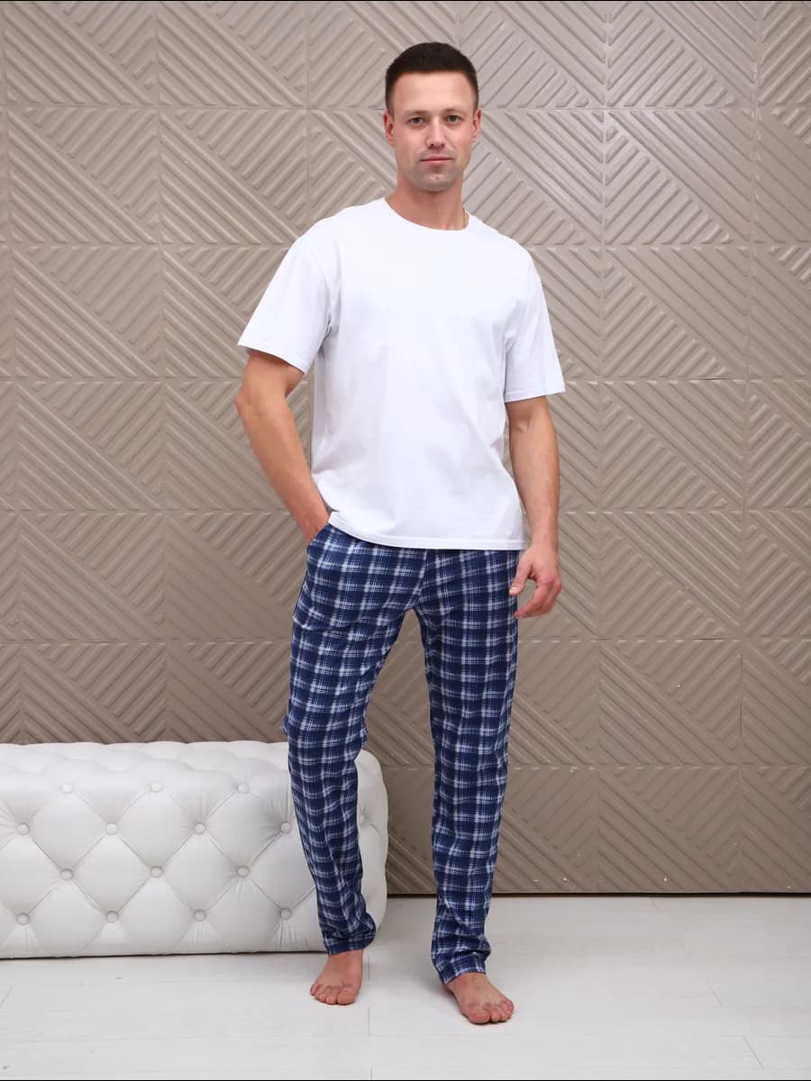 Брюки домашние пижамные больших размеров новогодние