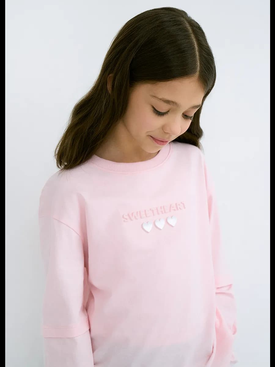 Лонгслив с вышивкой для девочек