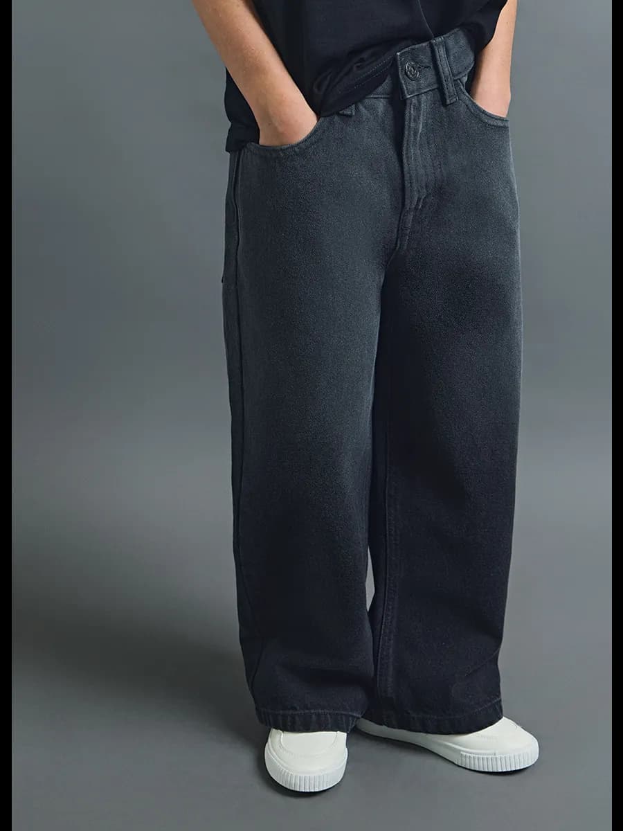 Широкие джинсы с градиентом для мальчиков