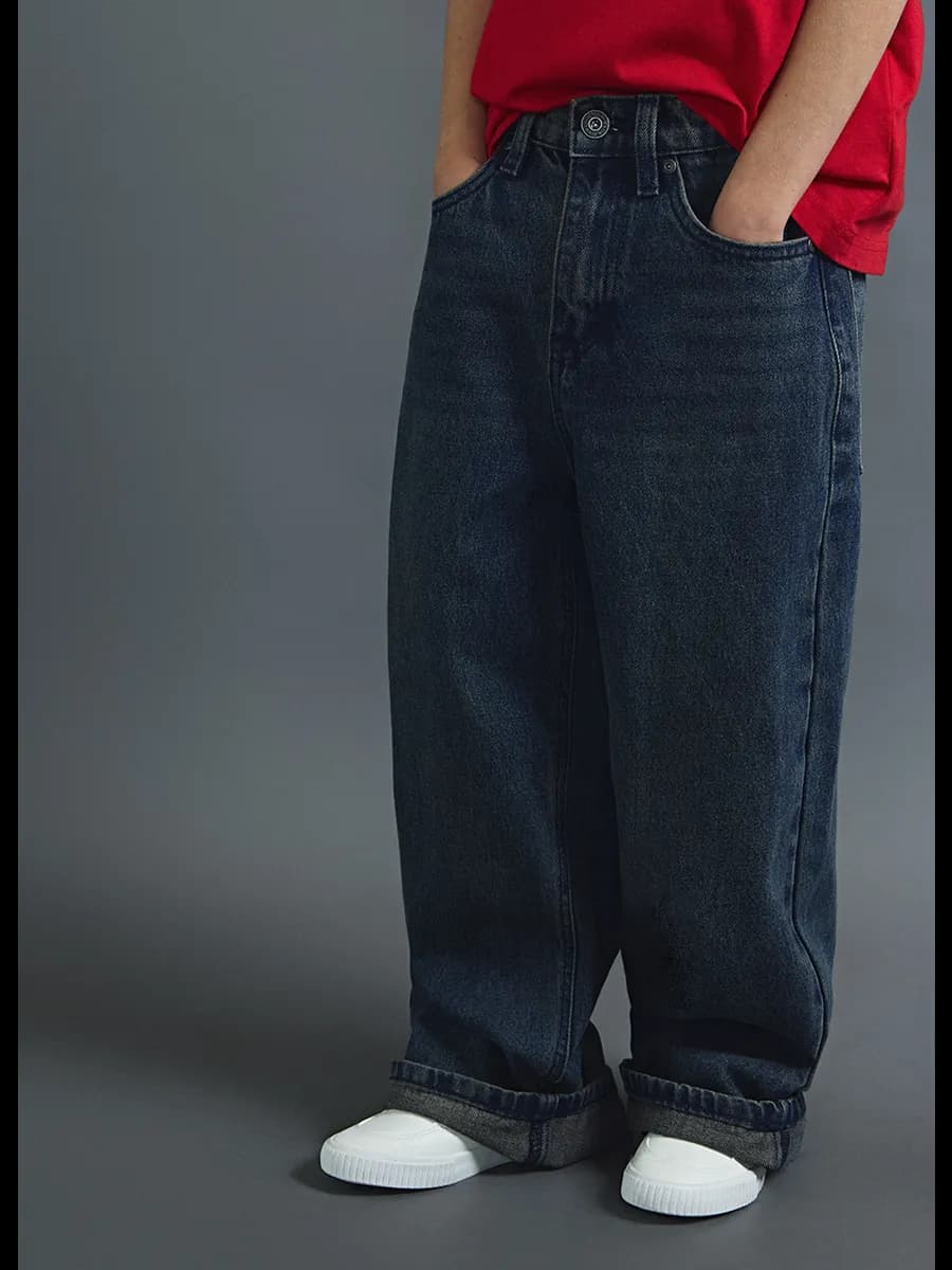 Джинсы широкие багги