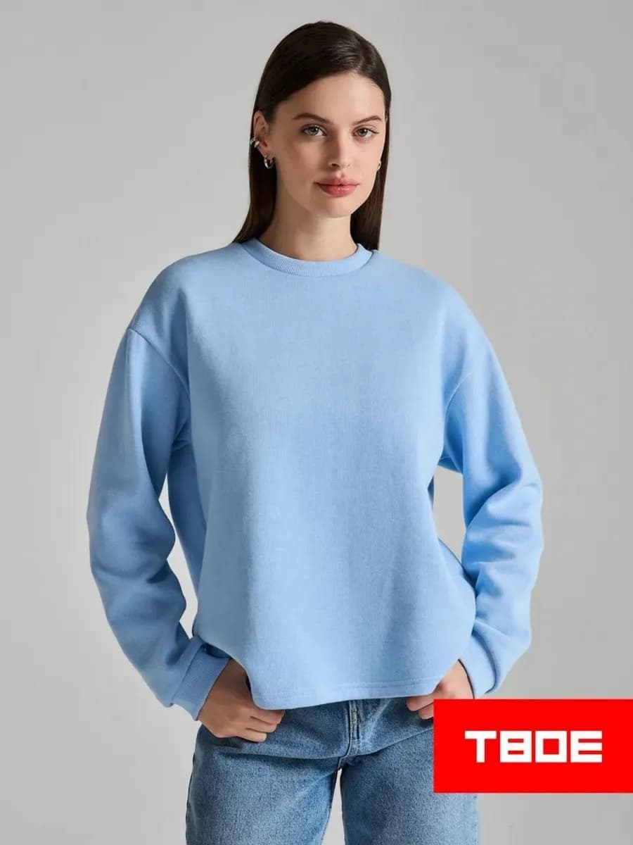 Трикотажный свитшот в рубчик