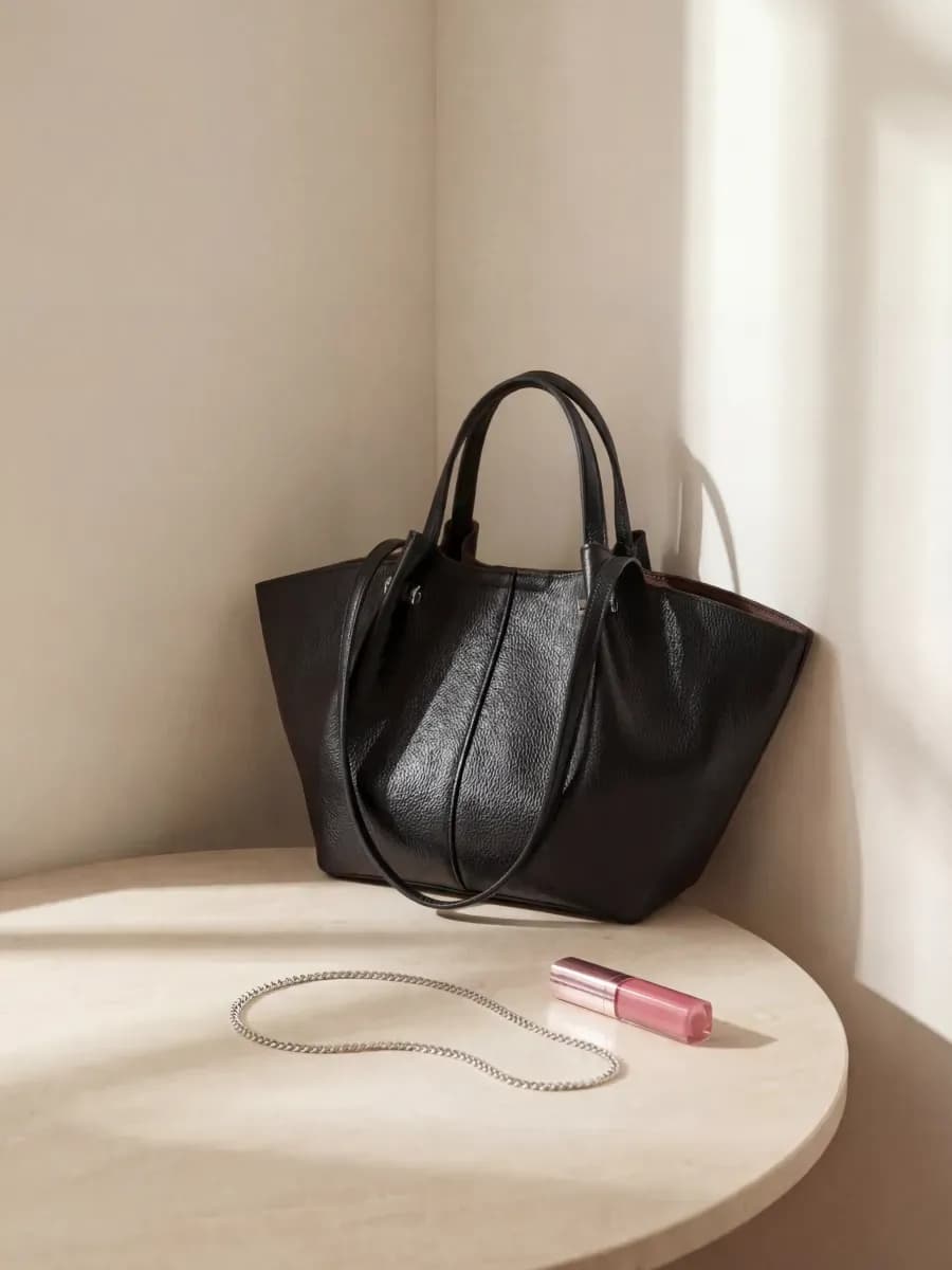 Сумка шоппер большая черная а5