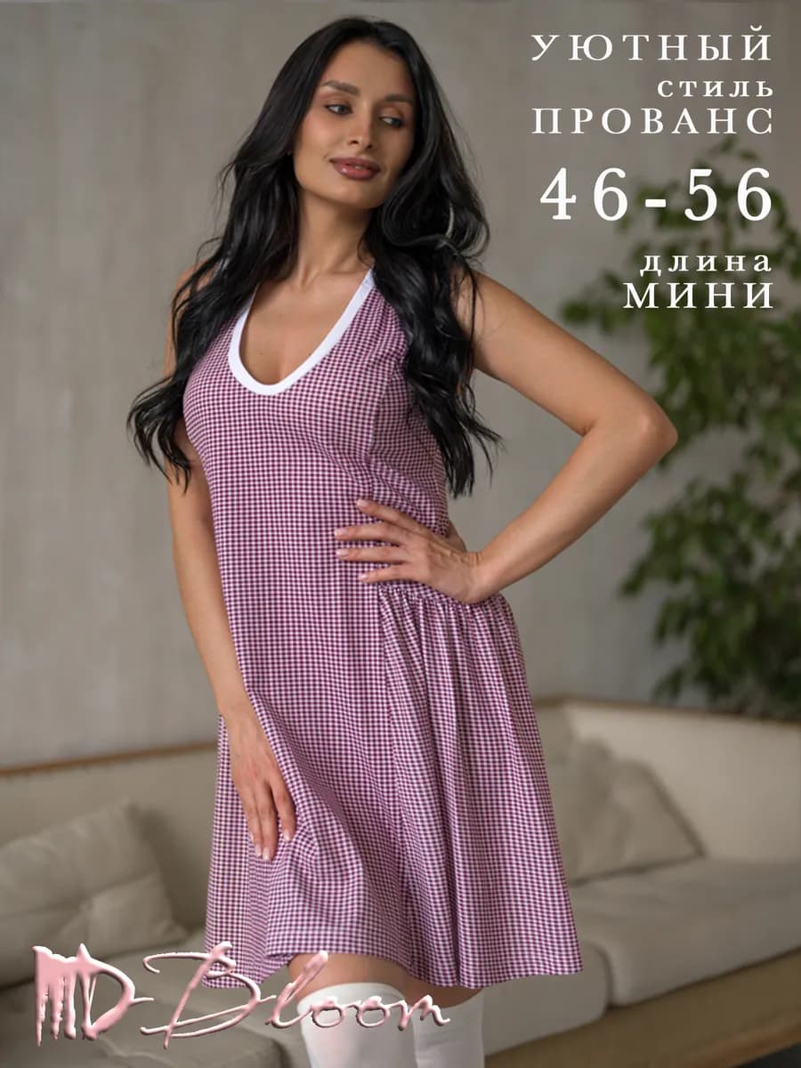 Домашнее ретро-платье (сорочка с хлопком)_мини