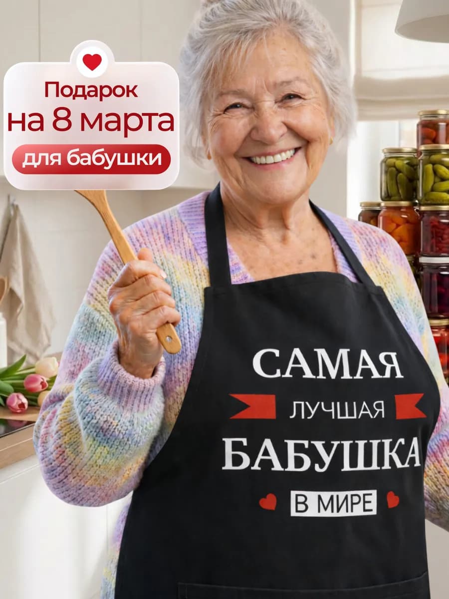 Фартук подарок на 8 марта для бабушки
