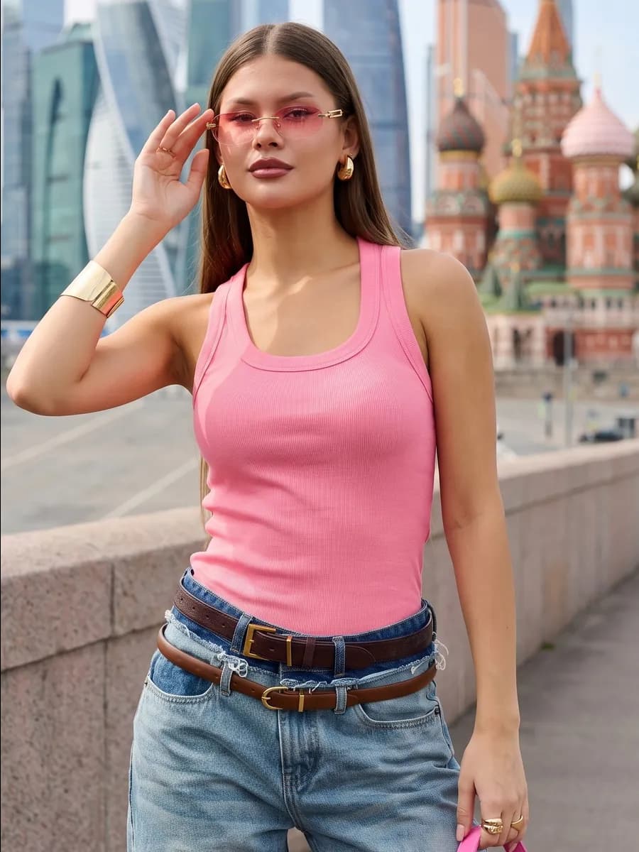 Майка летняя хлопок в рубчик