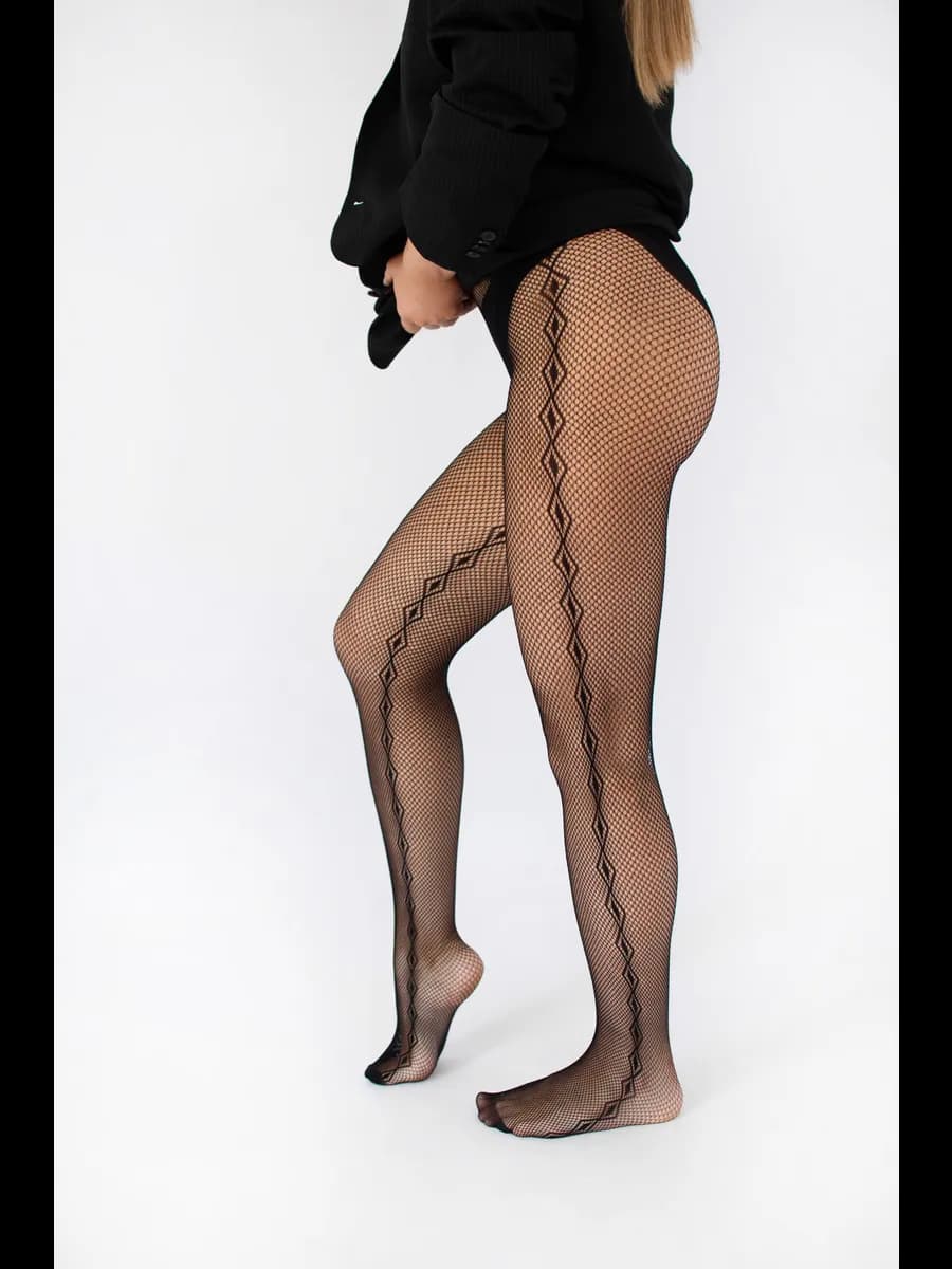 Колготки в сеточку с ромбом