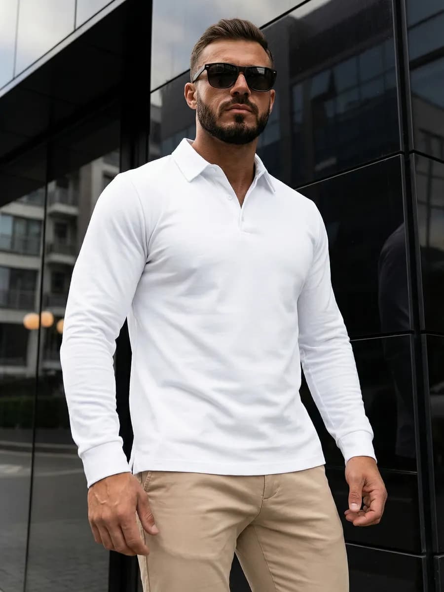 Поло с длинным рукавом