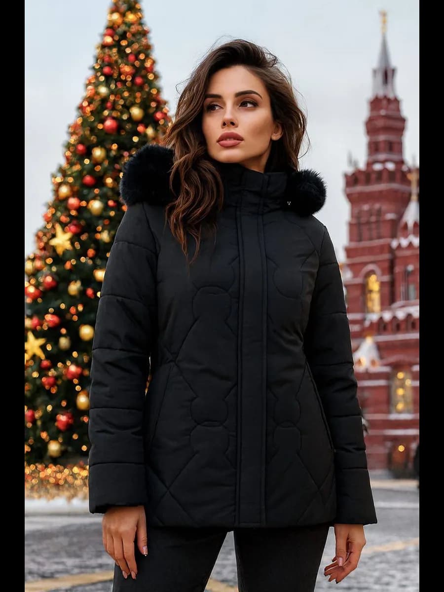 Куртка весенняя стеганая еврозима короткая с капюшоном