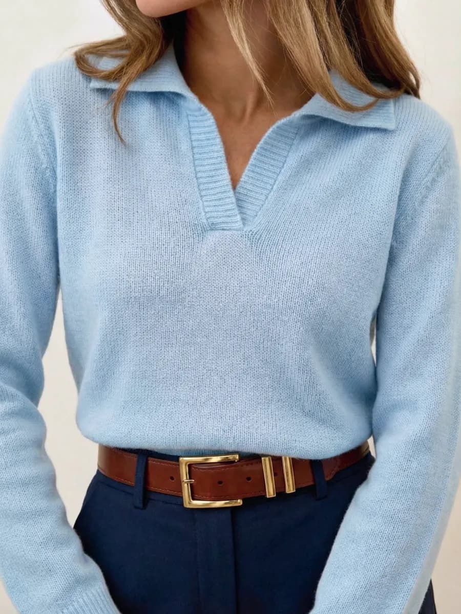 Джемпер поло с длинным рукавом