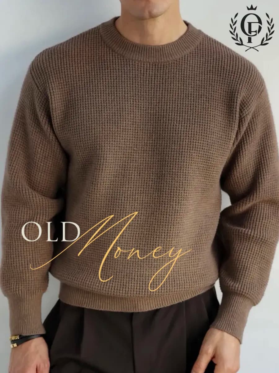 Свитер без горла теплый вязаный базовый с шерстью