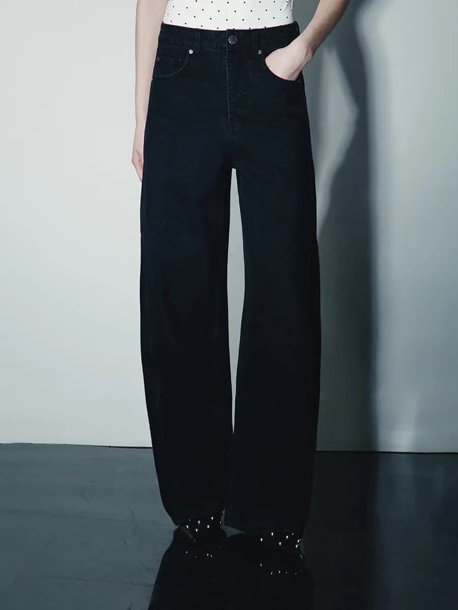 Джинсы barrel fit объемные со средней посадкой